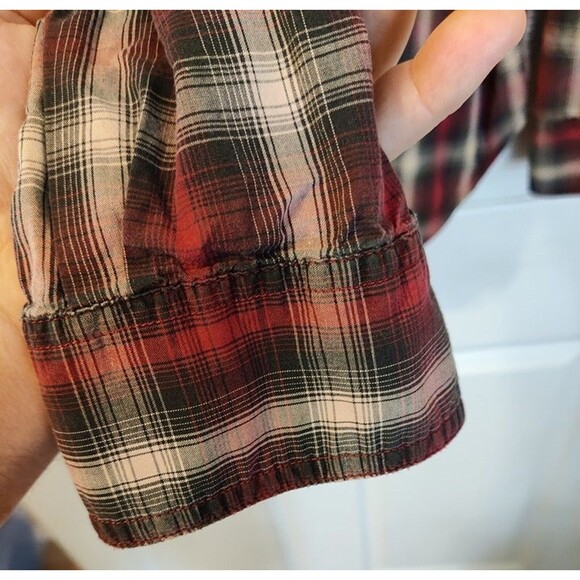Men's NorthCrest Plaid Red/Brown Button Down Size XL-Nice - Picture 7 of 9